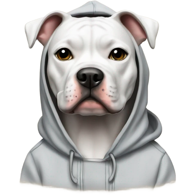 American staffordshire terrier wearning hoodie  emoji