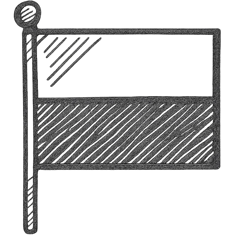 A rectangular flag with a red top half and a black bottom half emoji