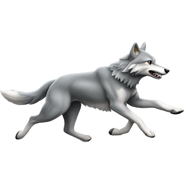 Grey wolf running  emoji