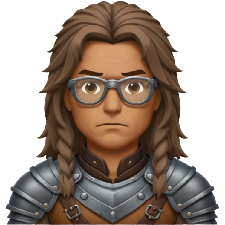 Glasses-Wearing wild Warrior bust emoji