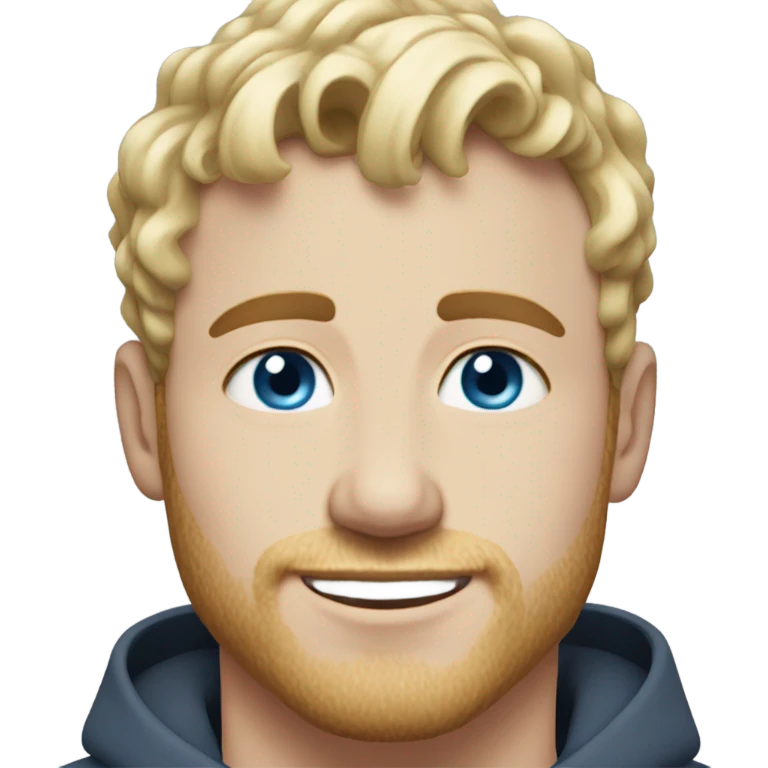 light curl blonde 30yo man blue eyed pale skin short side hairs emoji
