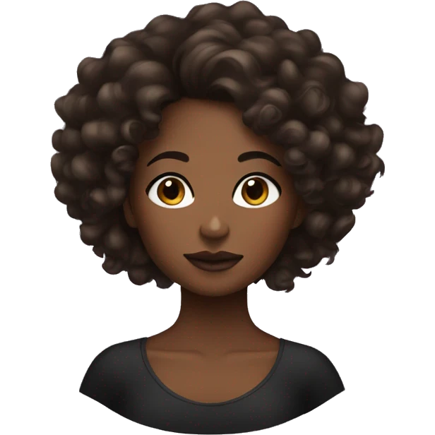 Brown skin black girl with curly hair doing her makeup emoji
