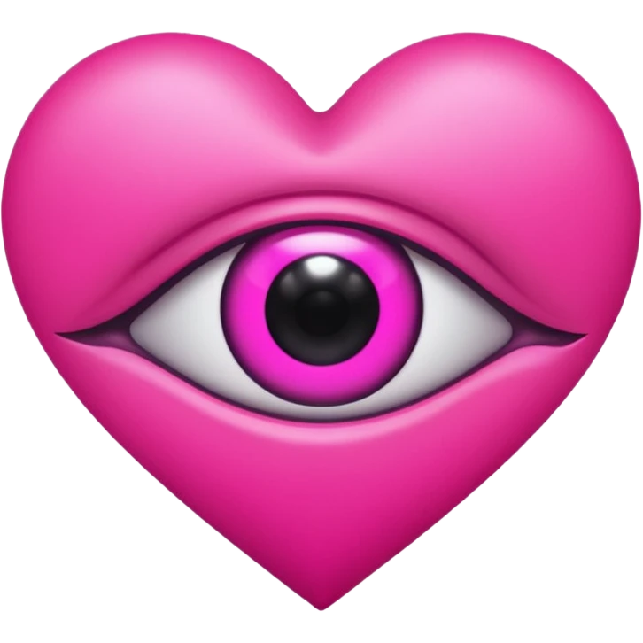 A neon heart with a dark eye in the center emoji