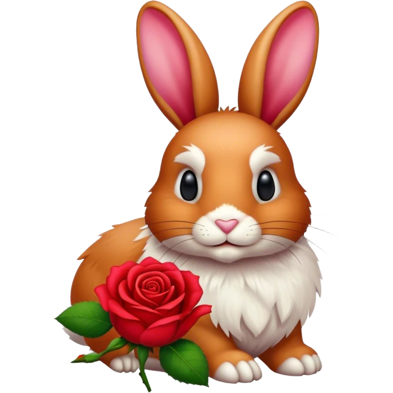 Ein Hase mit einer Rose emoji