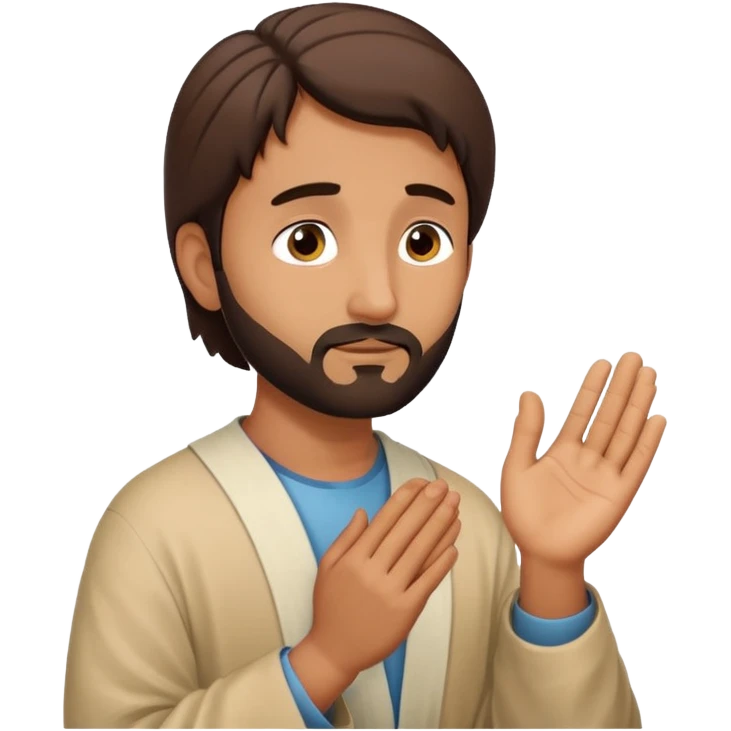 Pakistani man praying to Jesus  emoji