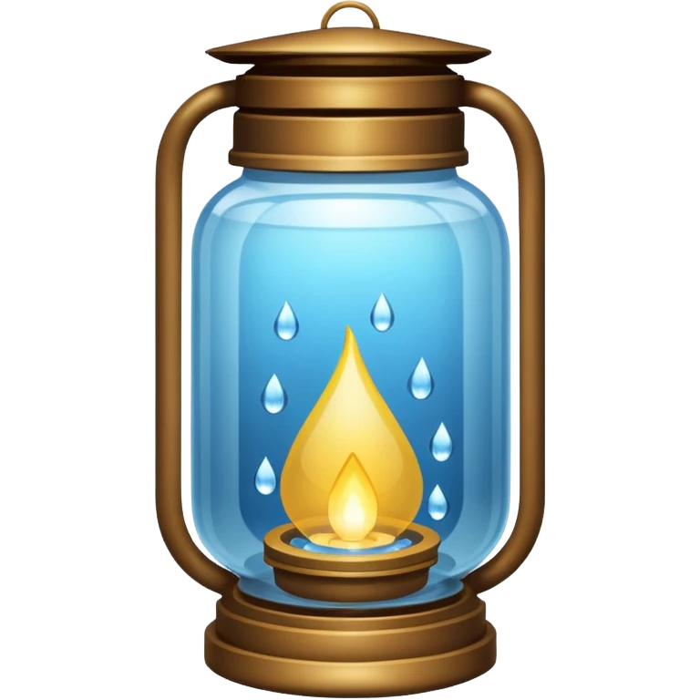 Water Lantern, more water drops inside lantern. emoji
