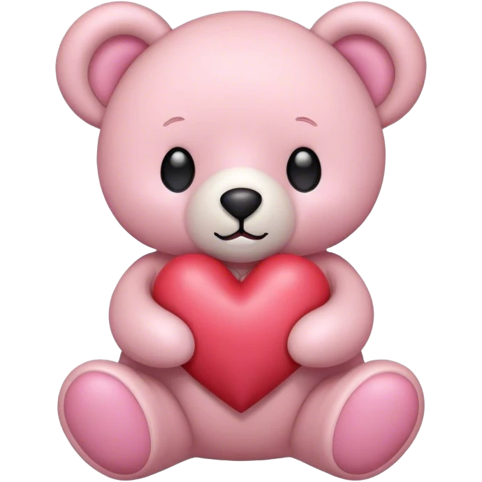 teddy bear light pink heart emoji