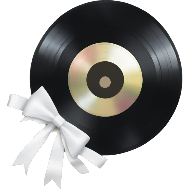  vinyl record with white bow emoji