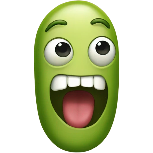 oval shape mouth, without teeth and pickle in it  emoji
