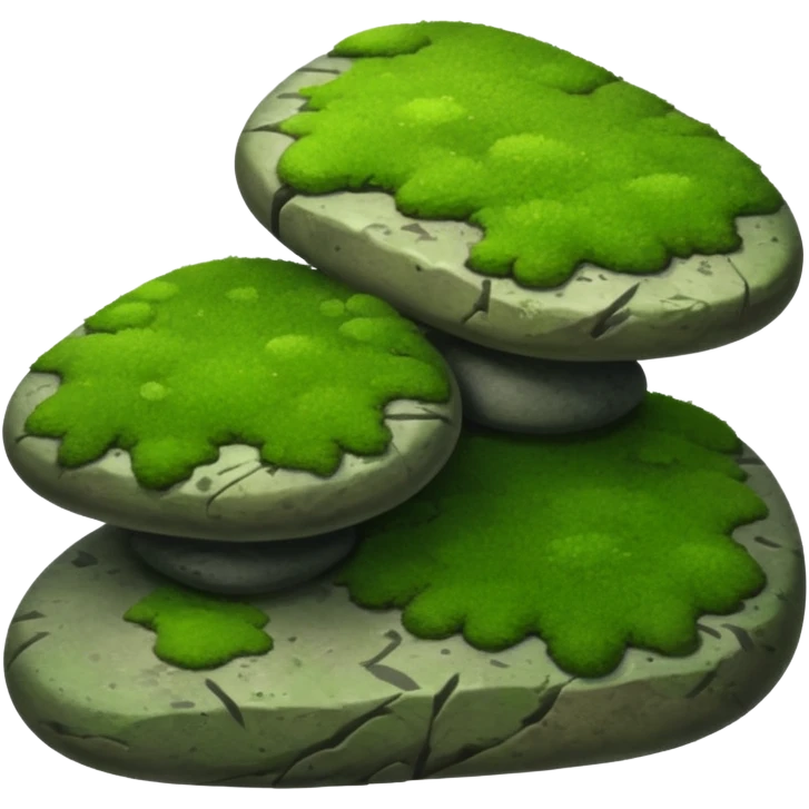 A patch of bright moss covering smooth forest stones.









































 emoji
