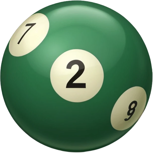 green billiard ball 7 number  emoji