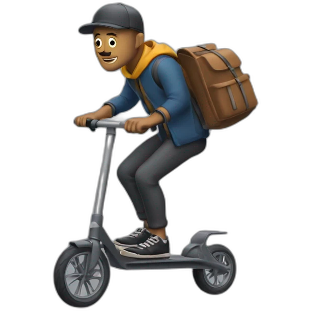 Homme chauve sur une trotinette emoji