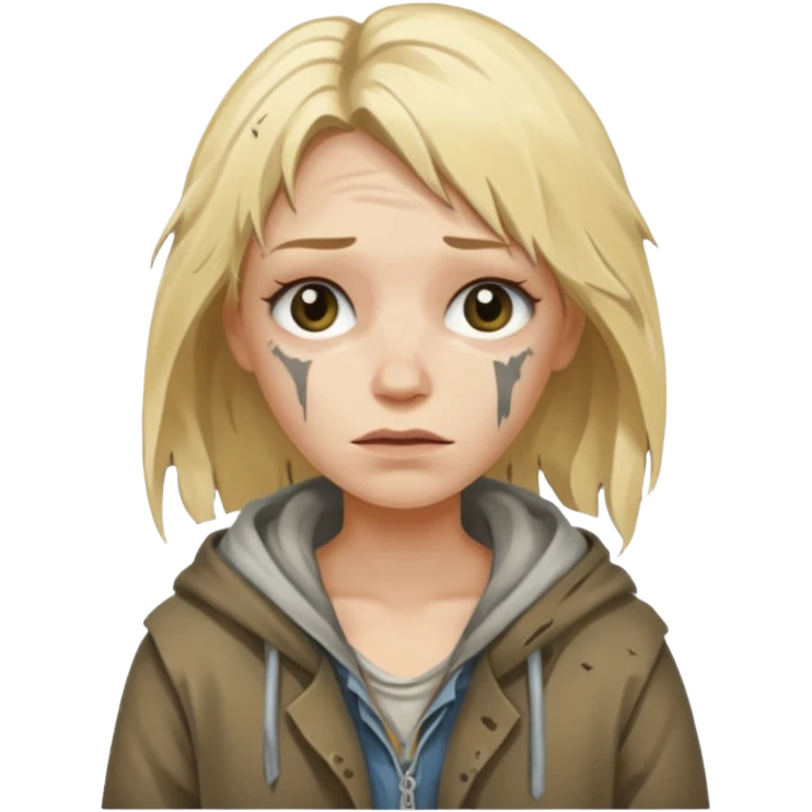 a homeless blonde woman emoji