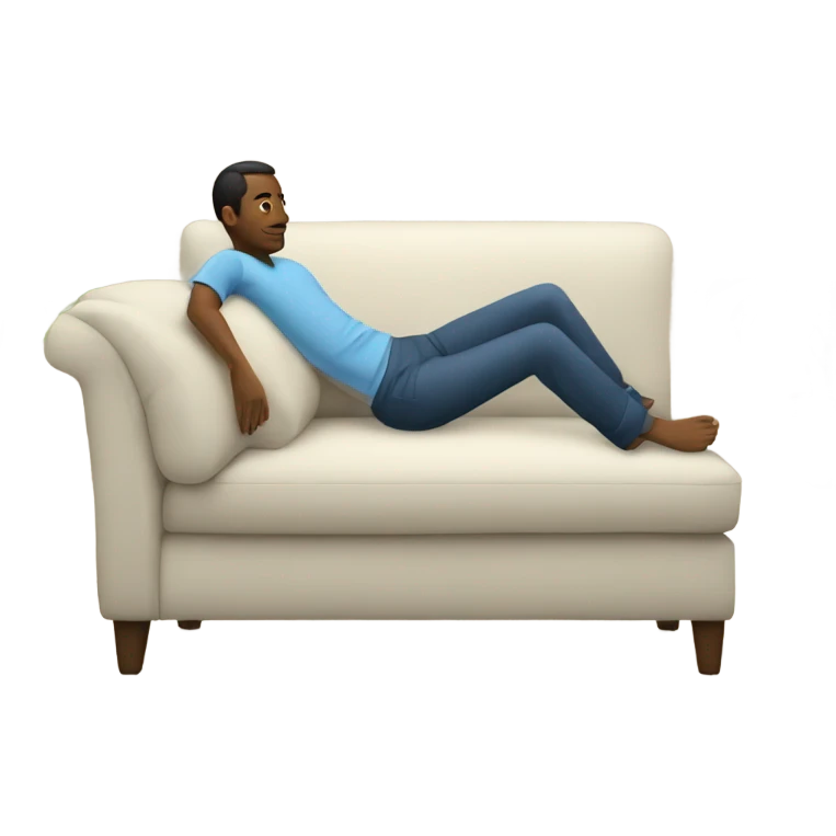 a person resting on a sofa in the living room emoji