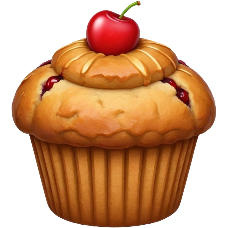 muffin with cherry  emoji