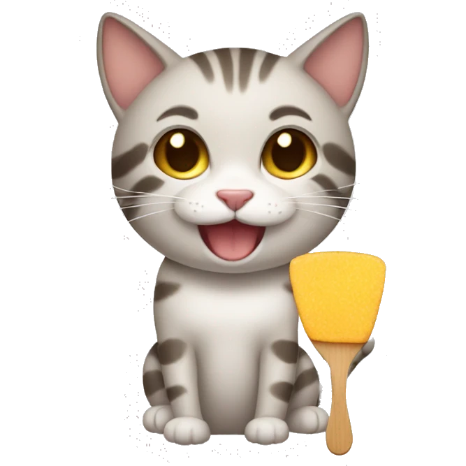 Gato sonriendo con una paleta emoji