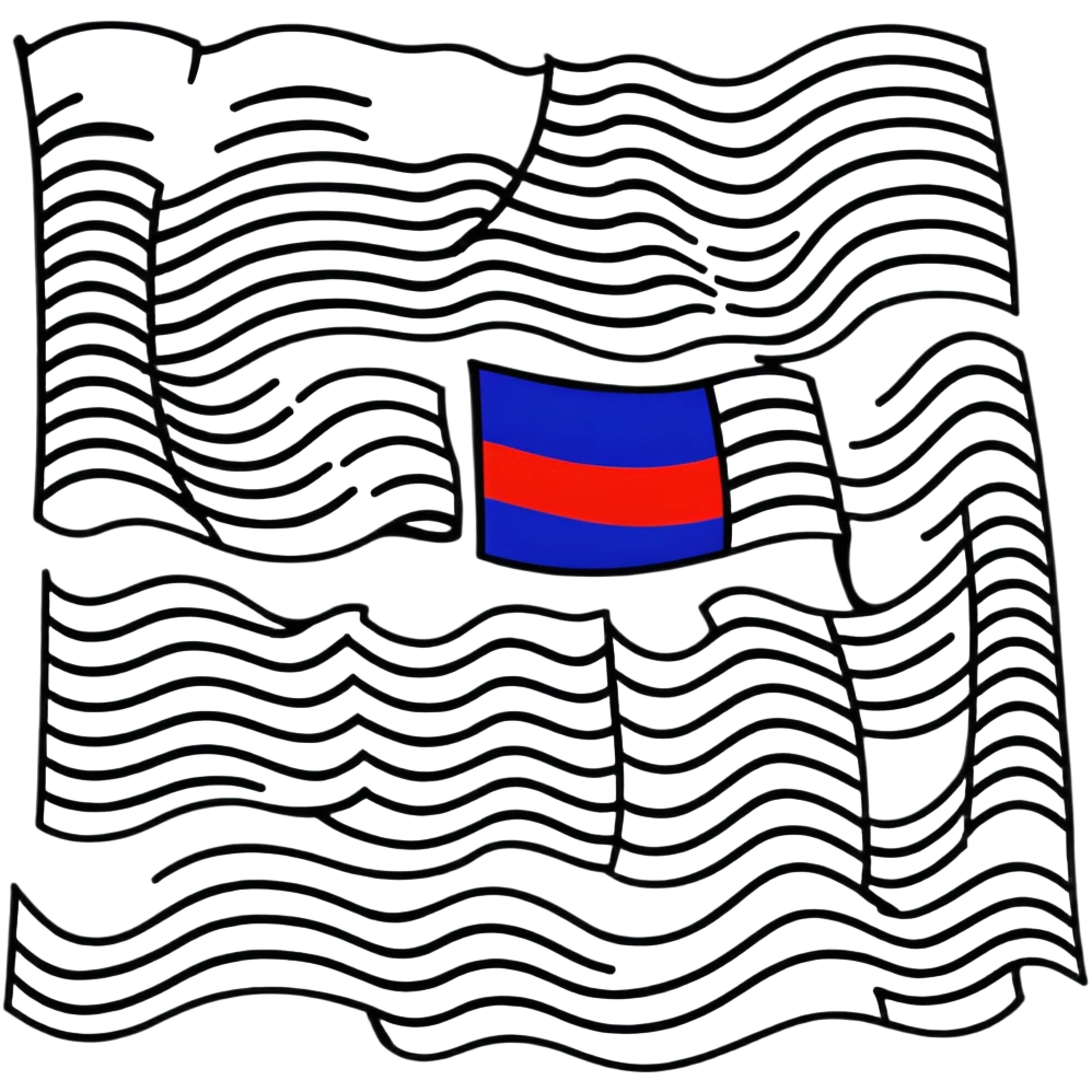 Thai flag with red, white, and blue horizontal stripes emoji