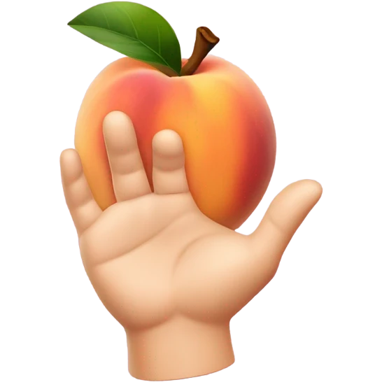 Peach wit a hang print emoji