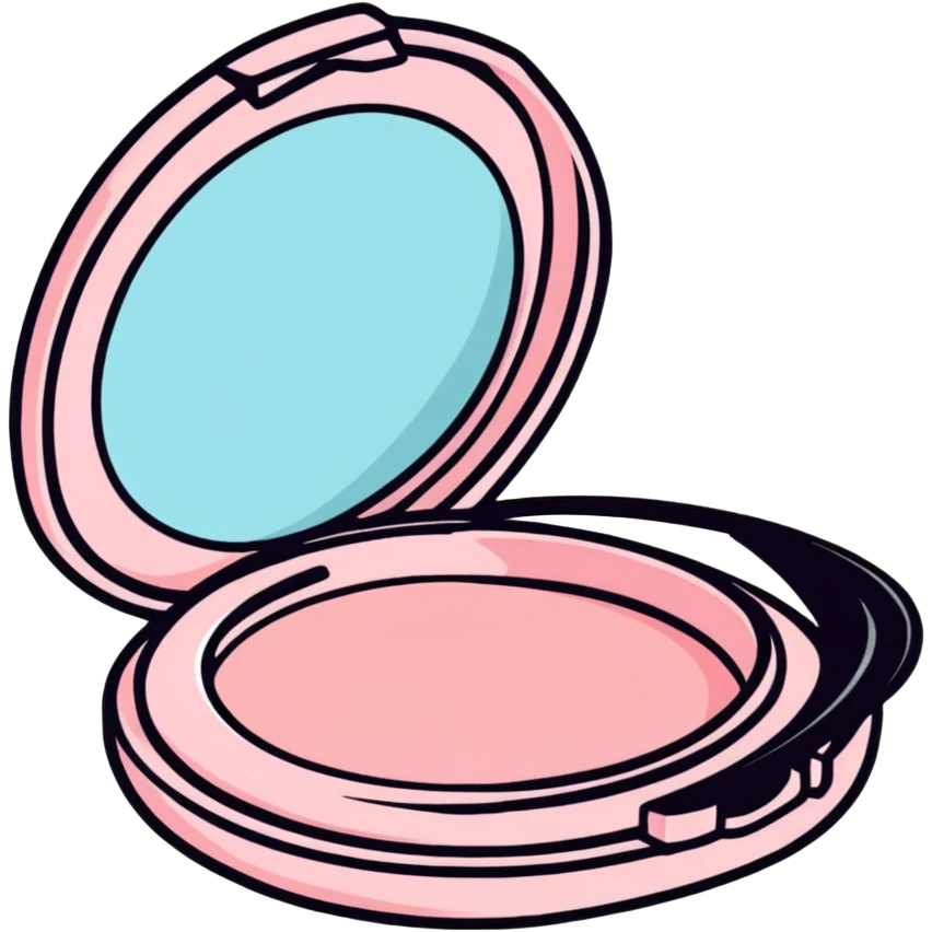 pink powder compact emoji
