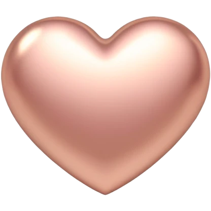 Simple elegant rose gold heart, metallic pink-gold finish emoji