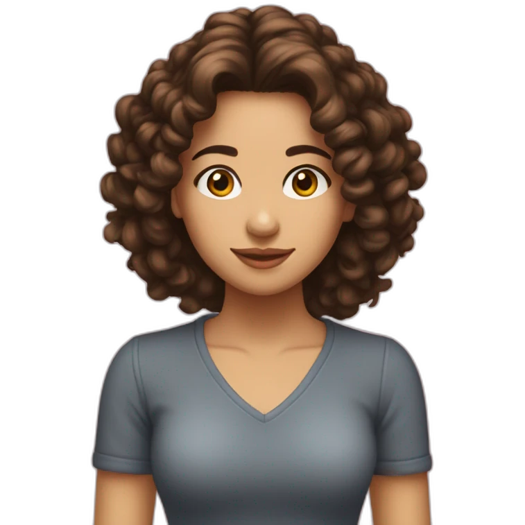 Fille brune cheveux bouclés emoji