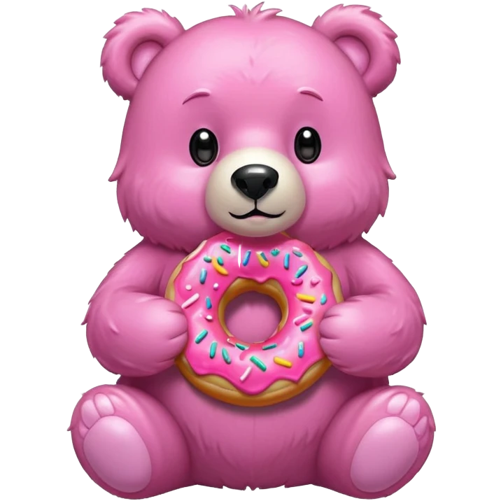 pink bear with a donut emoji