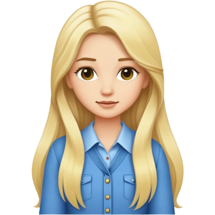 blonde woman with long hair and cute clothes emoji