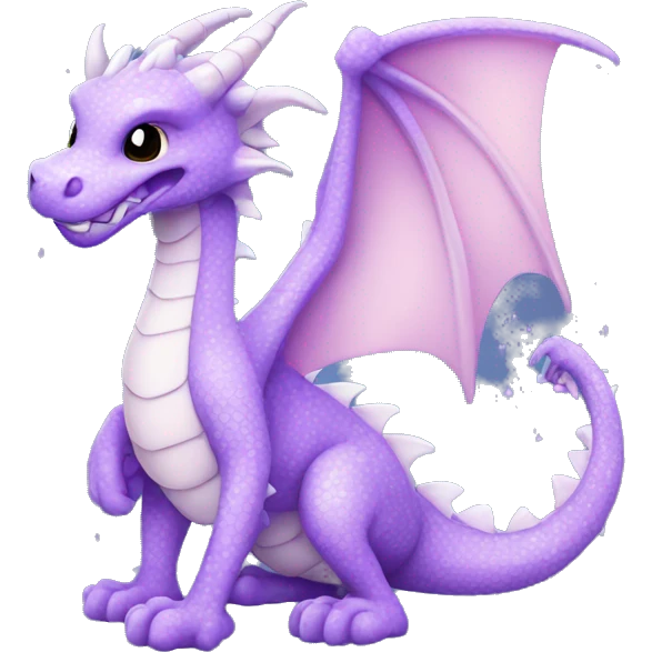 Lavender colored dragon with sparkles around it emoji