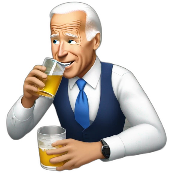 joe Biden drinking from river emoji