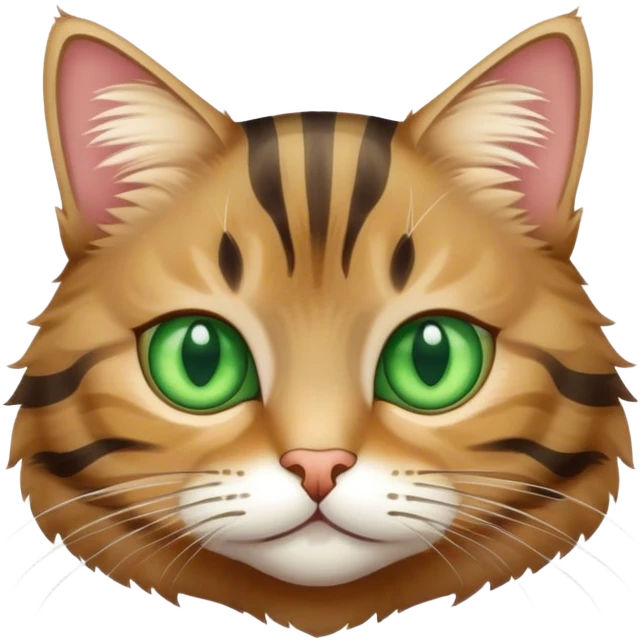 Tabby cat with green eyes emoji