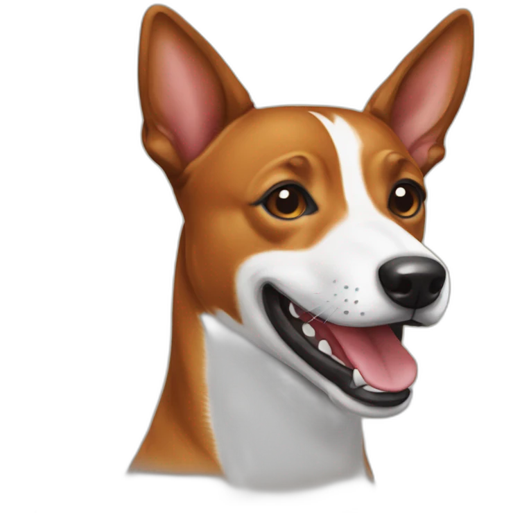 Kinky basenji smiling emoji