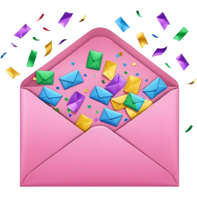 pinkenvelope with confetti emoji
