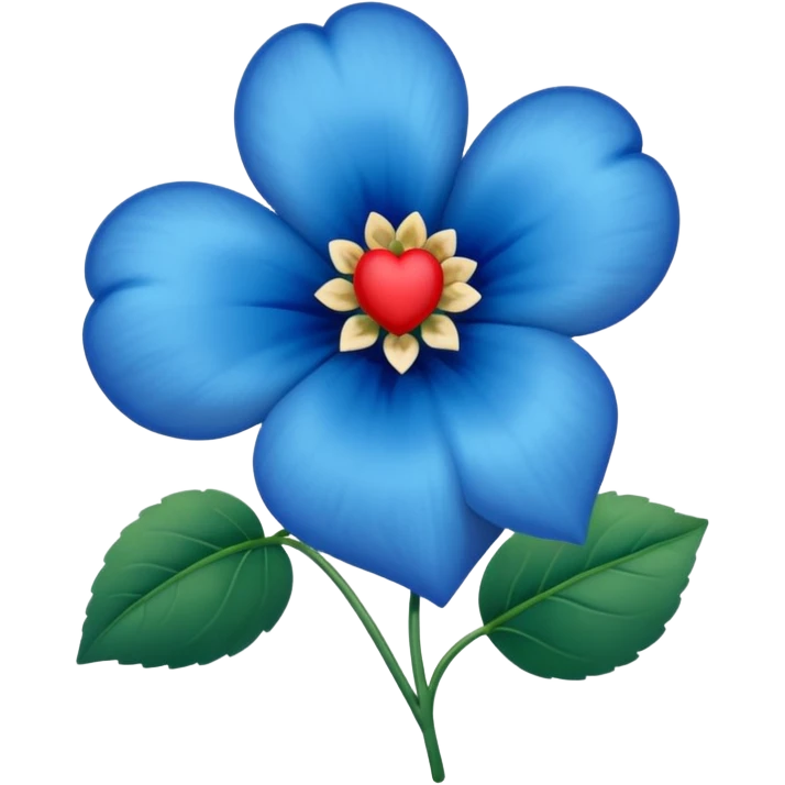 blue heart with one flower emoji