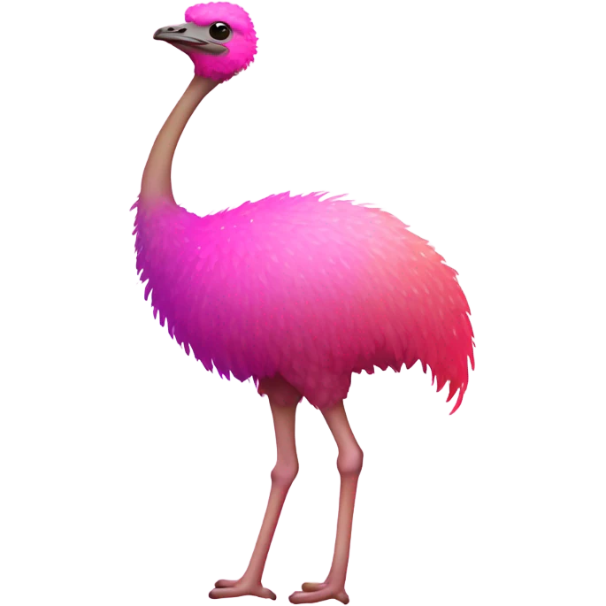 Pink ombre full body ostrich with glitter emoji