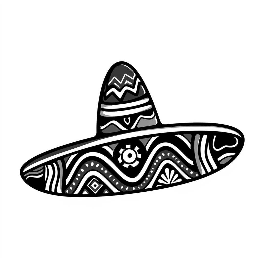 colorful mexican sombrero with decorative patterns emoji