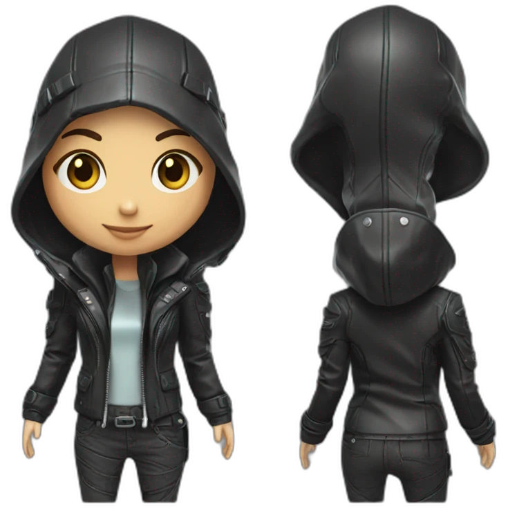 jaqueta de couro sintetico roupa cyberpunk emoji