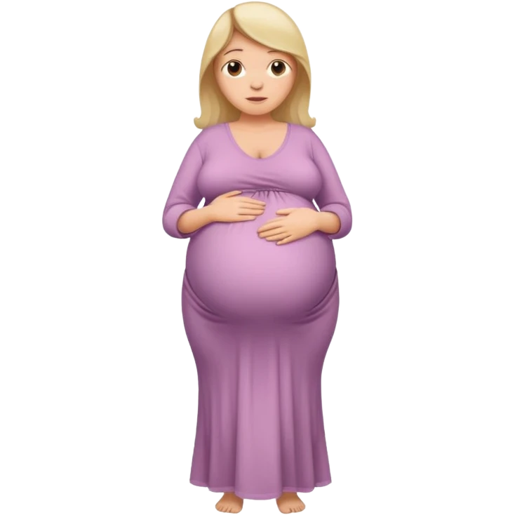 very heavily pregnant overdue lady with very large belly  emoji