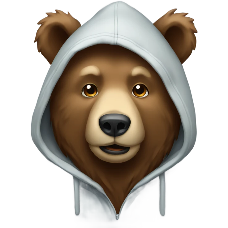 Bear wearing a hoodie emoji