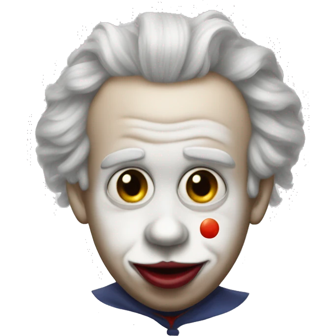 macron  but with a clown nose and clown hair emoji