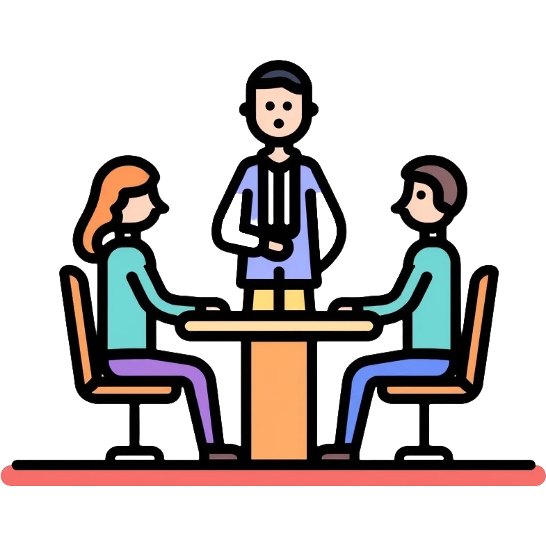 client meeting with business people at conference table emoji