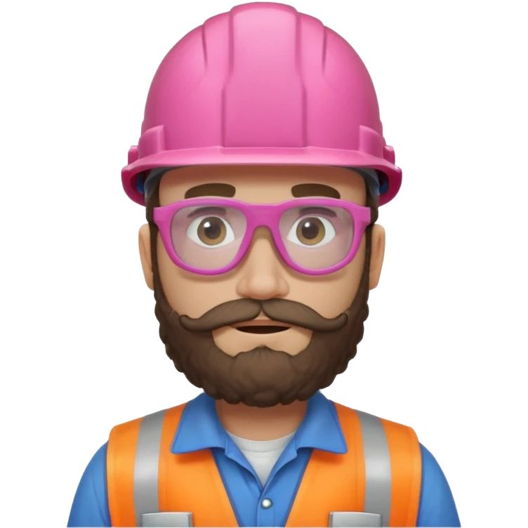 pink curly bearded consturction worker emoji