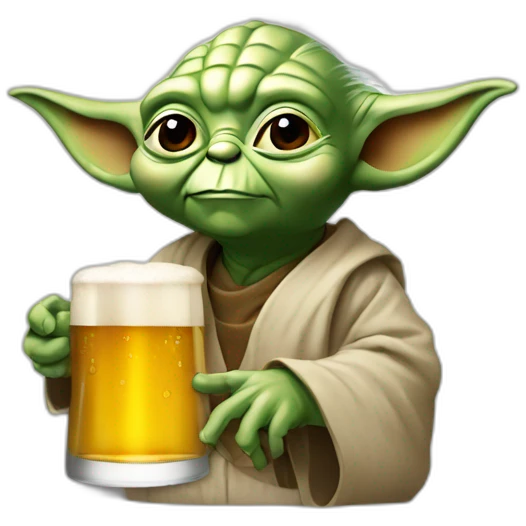 Yoda buvant une bière emoji
