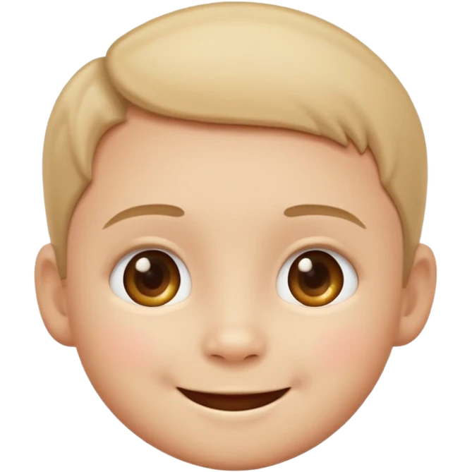 apple style emoji of a kid, friendly expression emoji