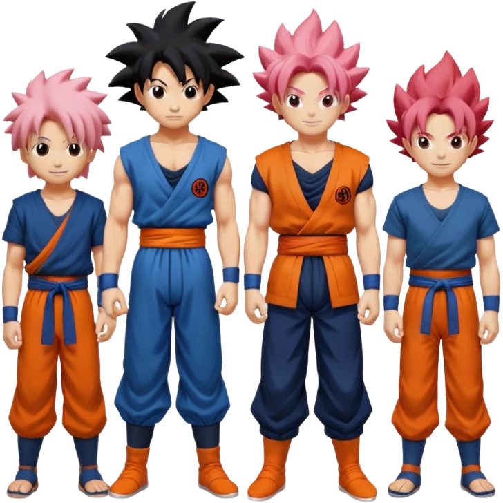 Goku, Gojo, Madara, Ichigo together imoji emoji