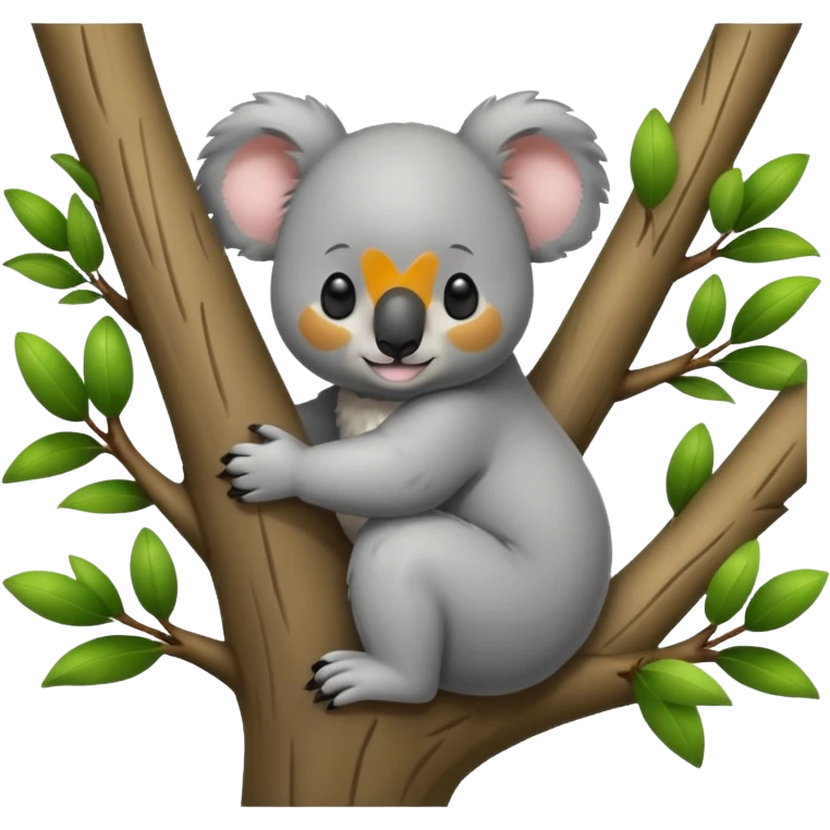 Koala and tree hugging each other emoji