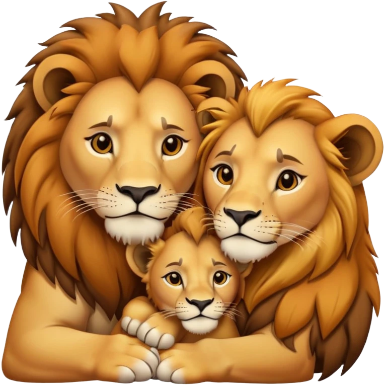 lion and lioness cuddling emoji