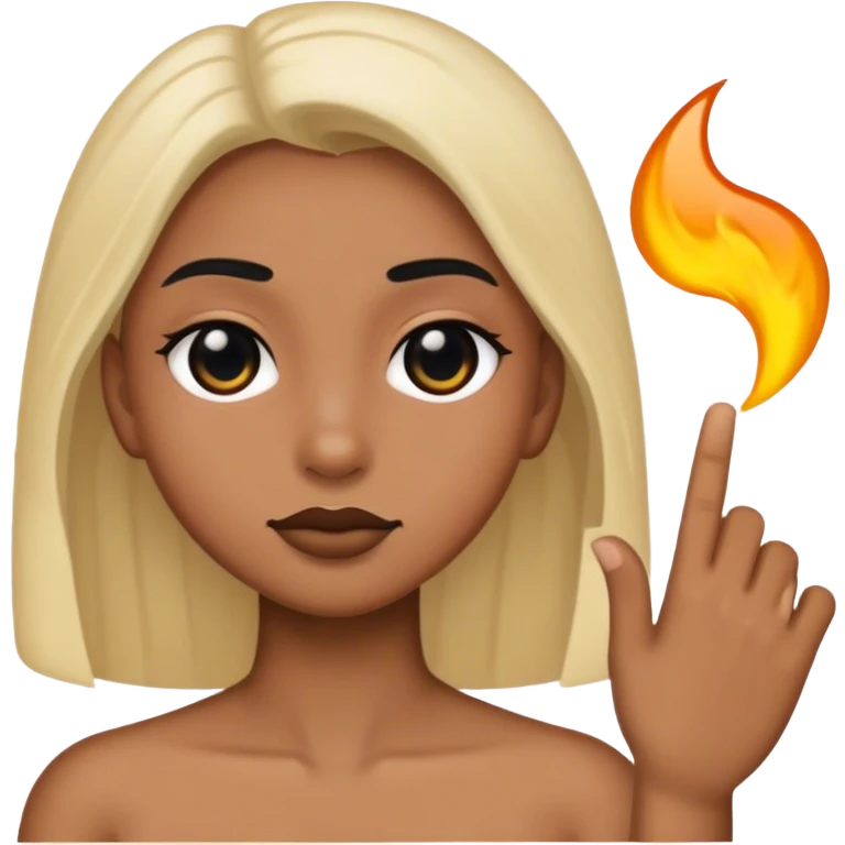 pelo liso con ojos negros  emoji
