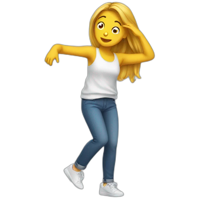 une fille qui dab emoji