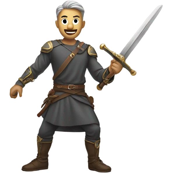 man holding floating sword emoji