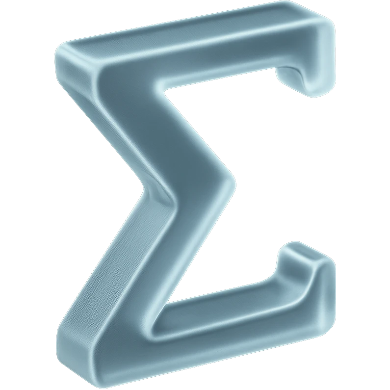 3D metallic look sigma symbol emoji